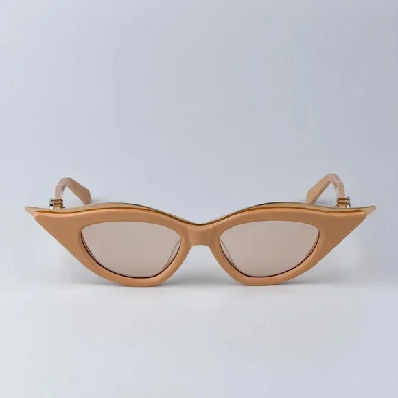 Valentino Women Sunglasses Beige Gold Nude Cat Eye V  display picture 2
